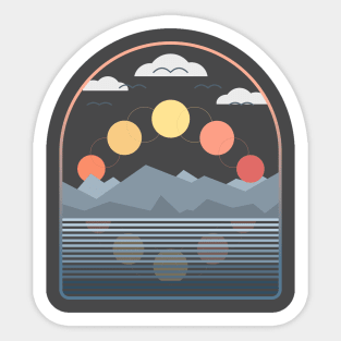 Minimal Sunset Mountainside Sticker